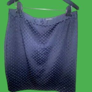 BANANA REPUBLIC navy Blue pencil Straight  Textured Career Business Skirt 12